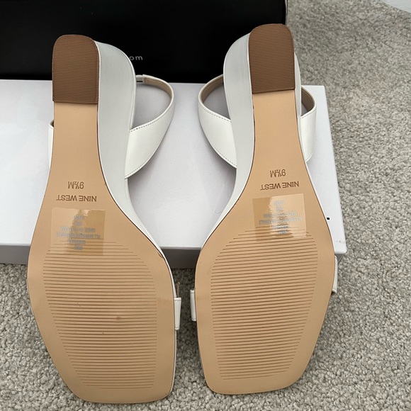 Nine West sandals, size 9.5. White wedge style with strap. - Picture 3 of 4